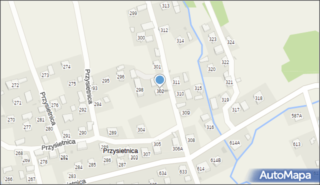 Przysietnica, Przysietnica, 302, mapa Przysietnica