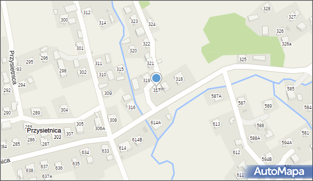 Przysietnica, Przysietnica, 317, mapa Przysietnica