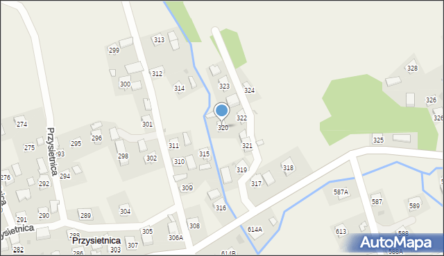 Przysietnica, Przysietnica, 320, mapa Przysietnica