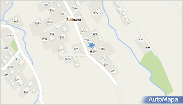 Przysietnica, Przysietnica, 598, mapa Przysietnica