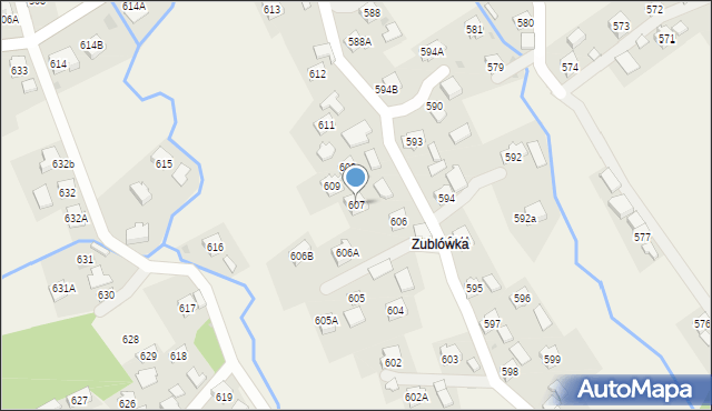 Przysietnica, Przysietnica, 607, mapa Przysietnica