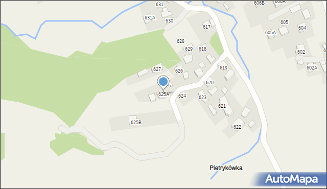 Przysietnica, Przysietnica, 625A, mapa Przysietnica