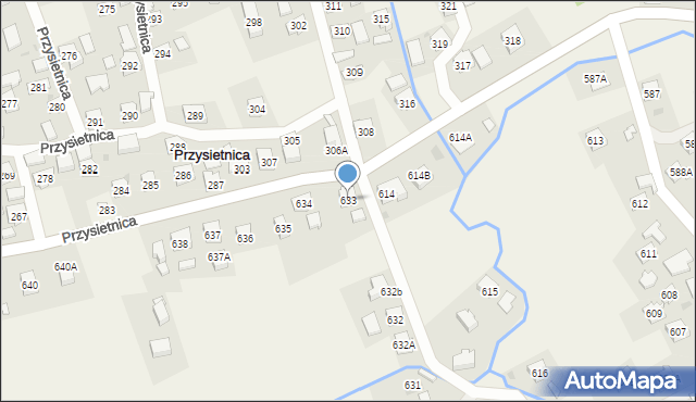 Przysietnica, Przysietnica, 633, mapa Przysietnica