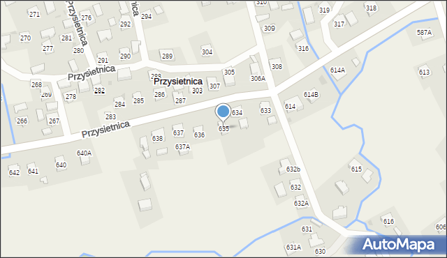 Przysietnica, Przysietnica, 635, mapa Przysietnica