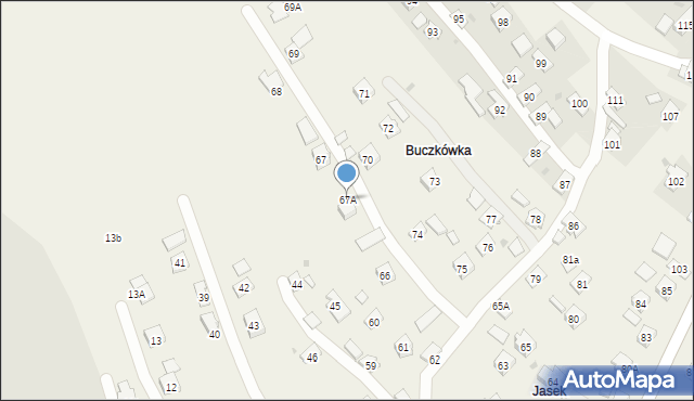 Przysietnica, Przysietnica, 67A, mapa Przysietnica