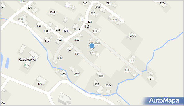 Przysietnica, Przysietnica, 822, mapa Przysietnica