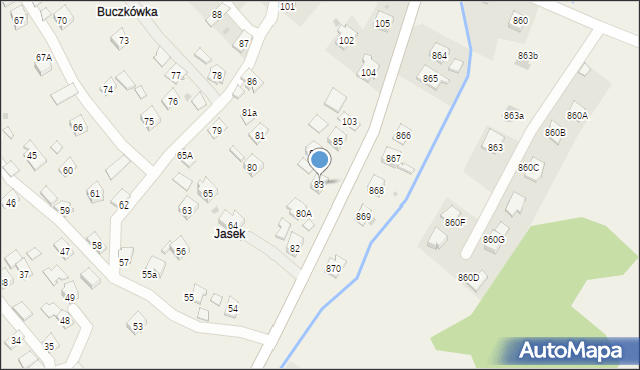 Przysietnica, Przysietnica, 83, mapa Przysietnica