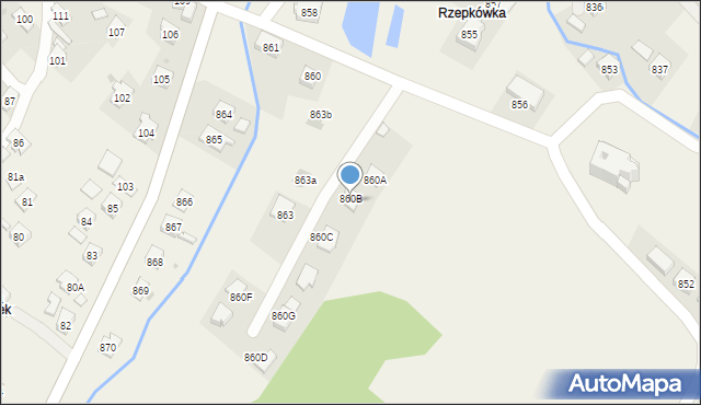 Przysietnica, Przysietnica, 860B, mapa Przysietnica