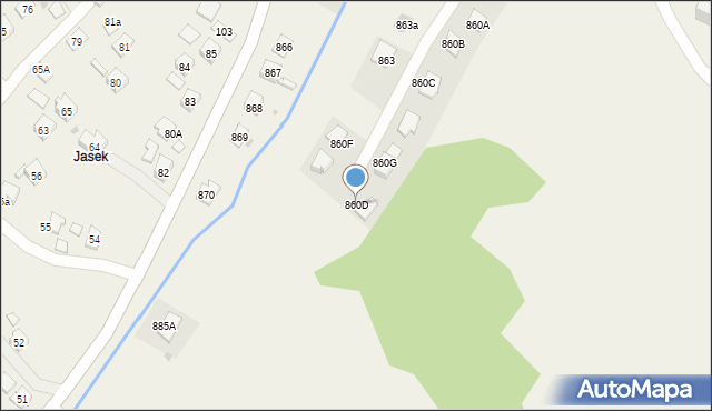 Przysietnica, Przysietnica, 860D, mapa Przysietnica