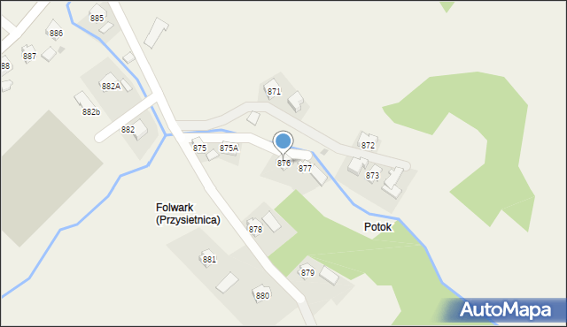 Przysietnica, Przysietnica, 876, mapa Przysietnica