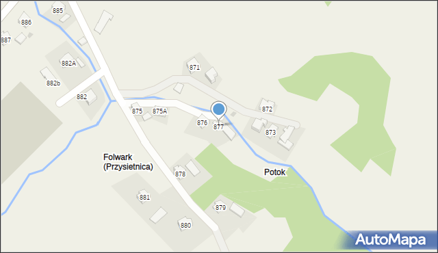 Przysietnica, Przysietnica, 877, mapa Przysietnica