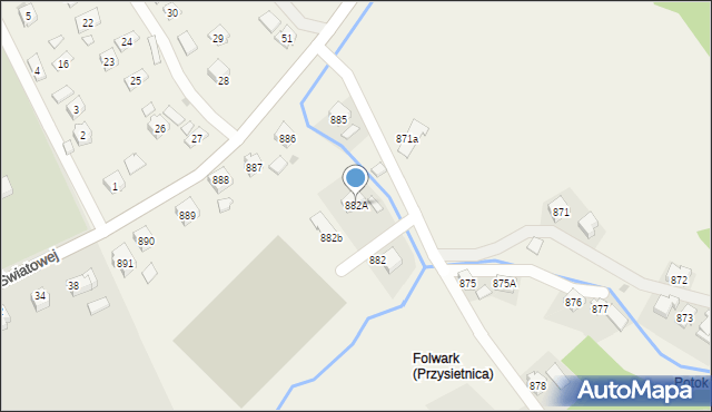 Przysietnica, Przysietnica, 882A, mapa Przysietnica