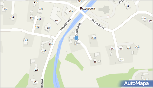 Przyszowa, Przyszowa, 17, mapa Przyszowa