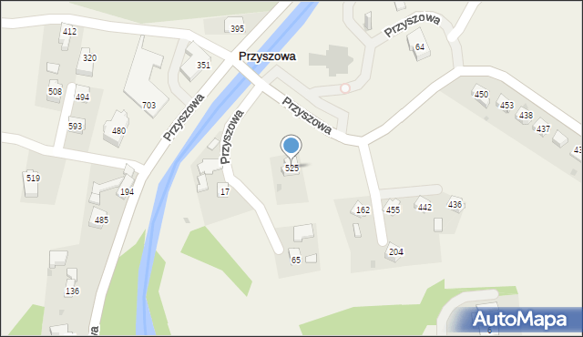 Przyszowa, Przyszowa, 525, mapa Przyszowa