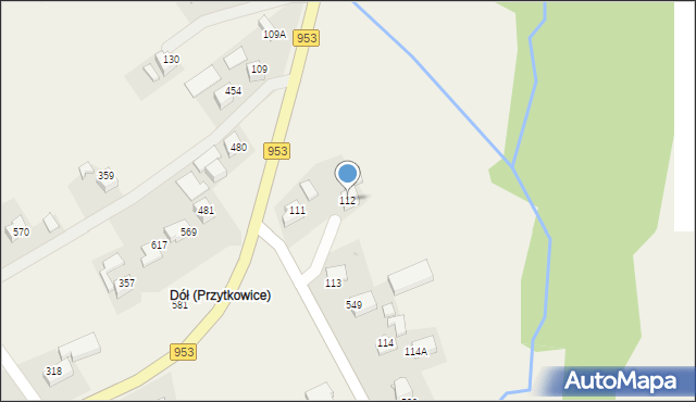 Przytkowice, Przytkowice, 112, mapa Przytkowice