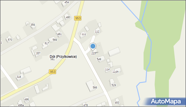 Przytkowice, Przytkowice, 113, mapa Przytkowice