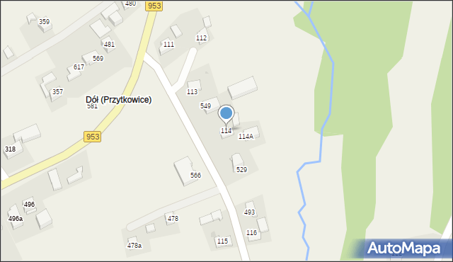 Przytkowice, Przytkowice, 114, mapa Przytkowice