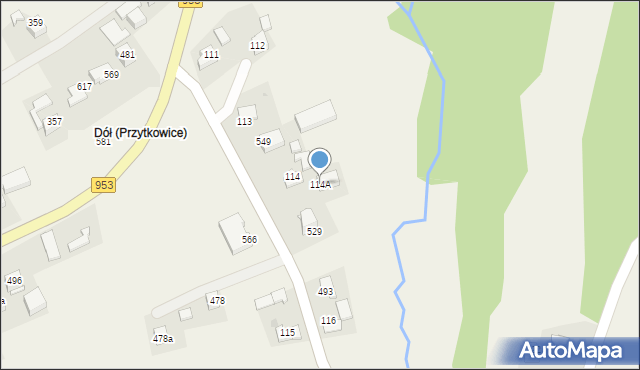 Przytkowice, Przytkowice, 114A, mapa Przytkowice