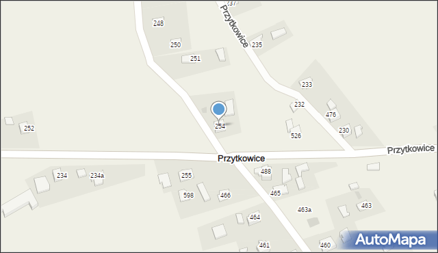 Przytkowice, Przytkowice, 254, mapa Przytkowice