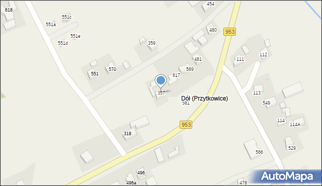 Przytkowice, Przytkowice, 357, mapa Przytkowice