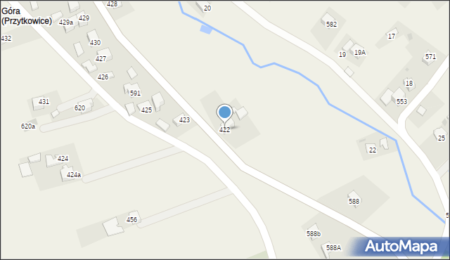 Przytkowice, Przytkowice, 422, mapa Przytkowice