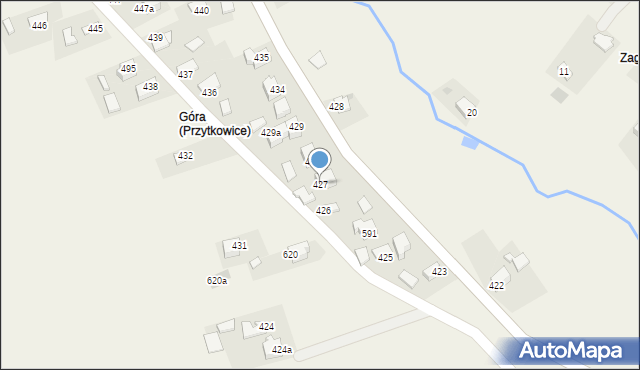 Przytkowice, Przytkowice, 427, mapa Przytkowice