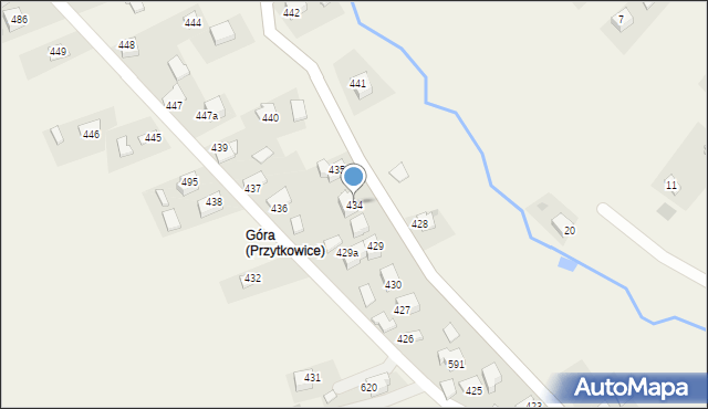 Przytkowice, Przytkowice, 434, mapa Przytkowice