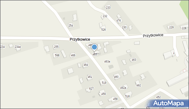 Przytkowice, Przytkowice, 465, mapa Przytkowice