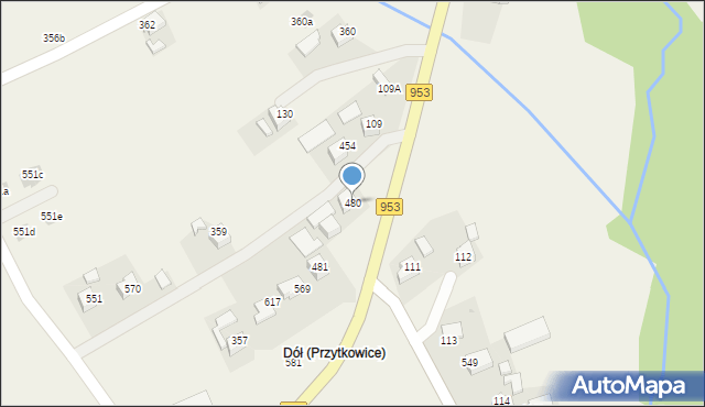 Przytkowice, Przytkowice, 480, mapa Przytkowice