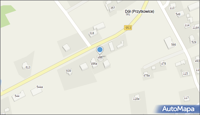 Przytkowice, Przytkowice, 496, mapa Przytkowice