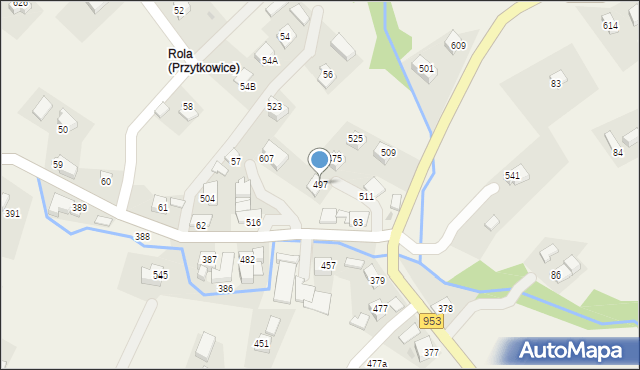 Przytkowice, Przytkowice, 497, mapa Przytkowice