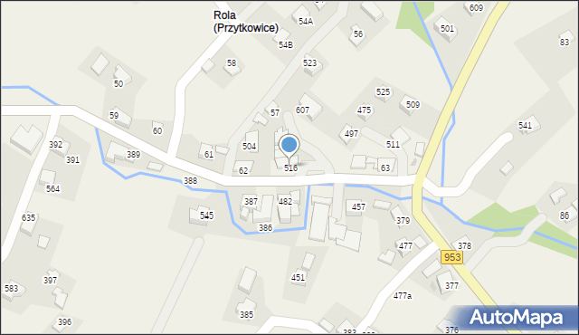 Przytkowice, Przytkowice, 516, mapa Przytkowice