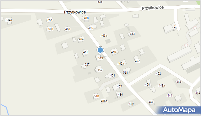 Przytkowice, Przytkowice, 519, mapa Przytkowice