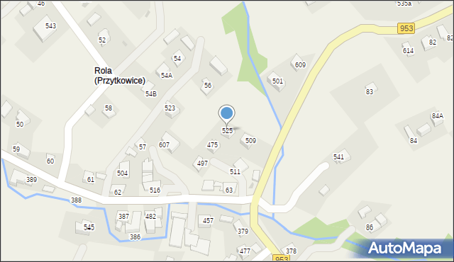 Przytkowice, Przytkowice, 525, mapa Przytkowice