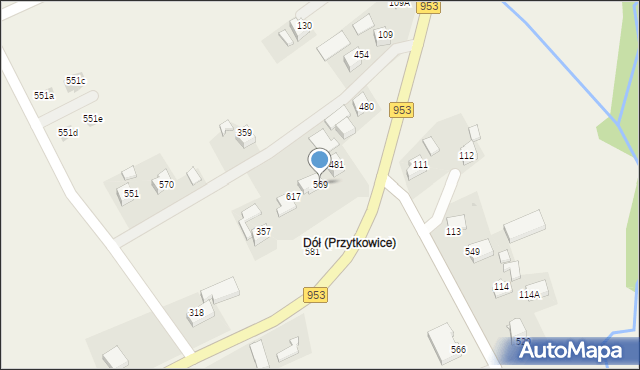 Przytkowice, Przytkowice, 569, mapa Przytkowice