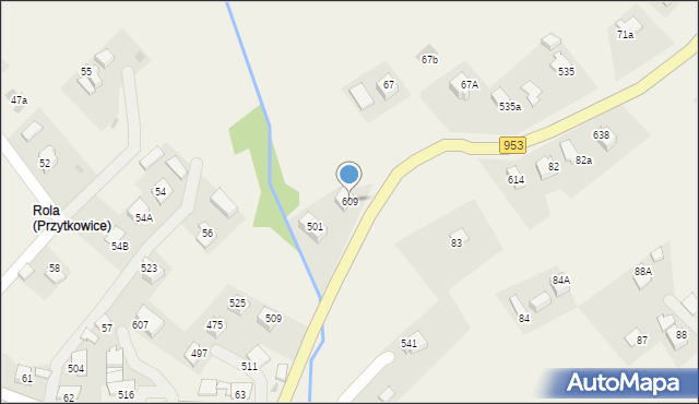 Przytkowice, Przytkowice, 609, mapa Przytkowice