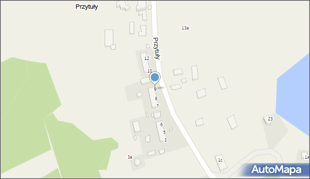 Przytuły, Przytuły, 9, mapa Przytuły