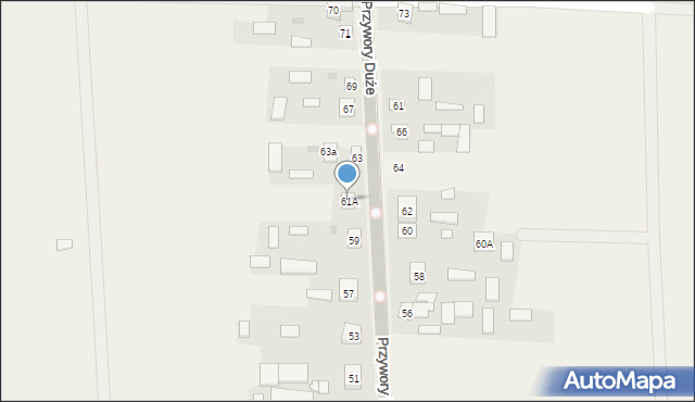 Przywory Duże, Przywory Duże, 61A, mapa Przywory Duże