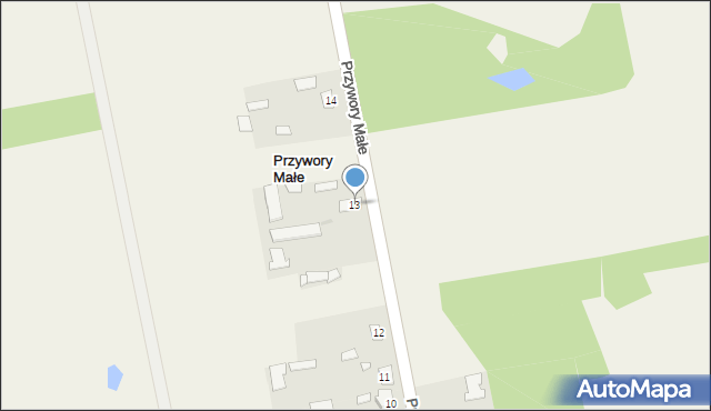 Przywory Małe, Przywory Małe, 13, mapa Przywory Małe