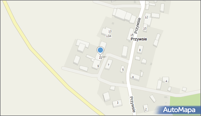 Przywsie, Przywsie, 11, mapa Przywsie