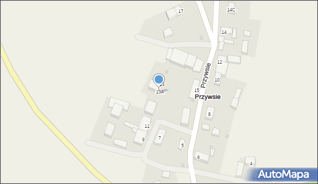 Przywsie, Przywsie, 13A, mapa Przywsie