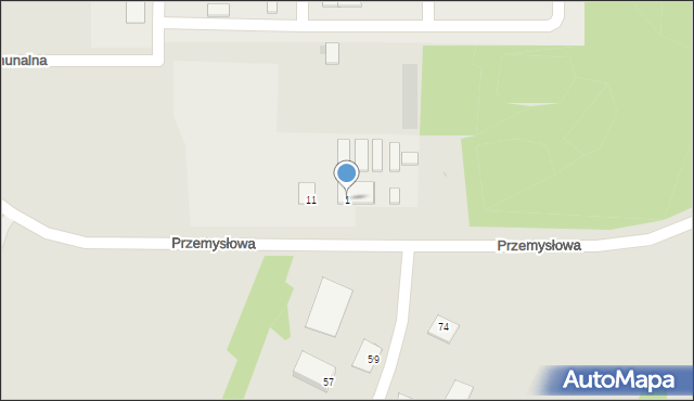 Puławy, Przemysłowa, 1, mapa Puław