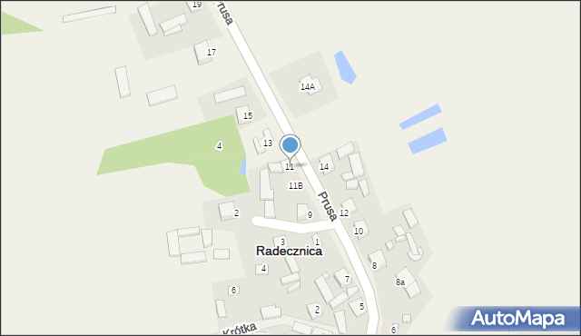 Radecznica, Prusa Bolesława, 11, mapa Radecznica