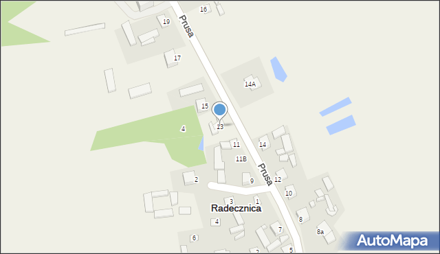 Radecznica, Prusa Bolesława, 13, mapa Radecznica