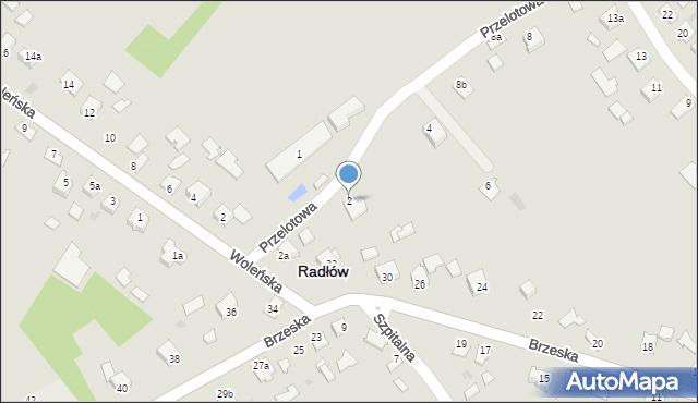 Radłów, Przelotowa, 2, mapa Radłów