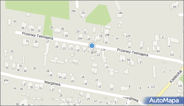 Radom, Przerwy-Tetmajera Kazimierza, 15, mapa Radomia