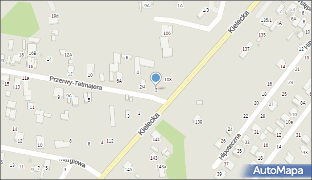 Radom, Przerwy-Tetmajera Kazimierza, 2, mapa Radomia