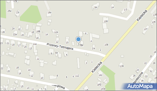 Radom, Przerwy-Tetmajera Kazimierza, 8, mapa Radomia