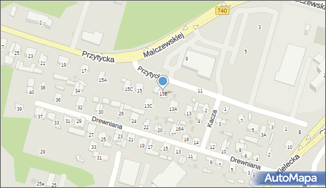 Radom, Przytycka, 13B, mapa Radomia