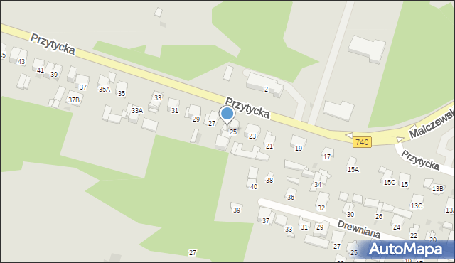 Radom, Przytycka, 25A, mapa Radomia